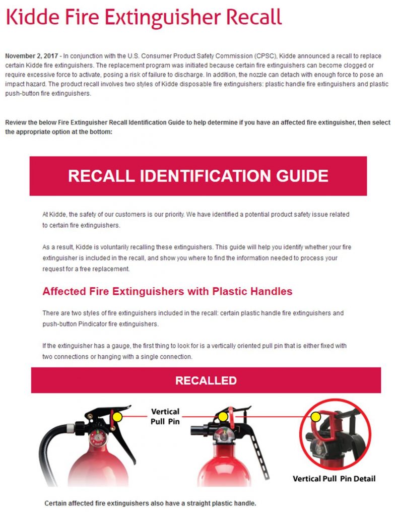 KIDDE FIRE EXTINGUISHER RECALL Punta Gorda Charlotte Harbor Boaters   Recall1 784x1024 